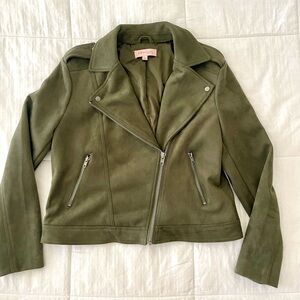 Philosophy Faux Suede Moto Taupe Jacket Size large